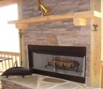 Wood Burning Fire Place on upper Back Deck